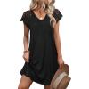 image:imageWIHOLL Dresses for Women Summer Casual Wedding Guest Dress Lace Short Sleeve Cute Sundresses Fashion Beach Vacation Clothes1black