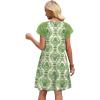 image:imageWIHOLL Dresses for Women Summer Casual Wedding Guest Dress Lace Short Sleeve Cute Sundresses Fashion Beach Vacation Clothes1floral Green