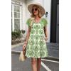 image:imageWIHOLL Dresses for Women Summer Casual Wedding Guest Dress Lace Short Sleeve Cute Sundresses Fashion Beach Vacation Clothes1floral Green
