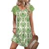 image:imageWIHOLL Dresses for Women Summer Casual Wedding Guest Dress Lace Short Sleeve Cute Sundresses Fashion Beach Vacation Clothes1floral Green