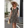 image:imageWIHOLL Dresses for Women Summer Casual Wedding Guest Dress Lace Short Sleeve Cute Sundresses Fashion Beach Vacation Clothes2leopard Print