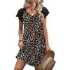 image:imageWIHOLL Dresses for Women Summer Casual Wedding Guest Dress Lace Short Sleeve Cute Sundresses Fashion Beach Vacation Clothes2leopard Print
