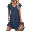 image:imageWIHOLL Dresses for Women Summer Casual Wedding Guest Dress Lace Short Sleeve Cute Sundresses Fashion Beach Vacation ClothesBlue
