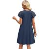image:imageWIHOLL Dresses for Women Summer Casual Wedding Guest Dress Lace Short Sleeve Cute Sundresses Fashion Beach Vacation ClothesBlue