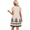 image:imageWIHOLL Dresses for Women Summer Casual Wedding Guest Dress Lace Short Sleeve Cute Sundresses Fashion Beach Vacation ClothesFloral Beige