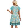 image:imageWIHOLL Dresses for Women Summer Casual Wedding Guest Dress Lace Short Sleeve Cute Sundresses Fashion Beach Vacation ClothesFloral Blue