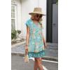 image:imageWIHOLL Dresses for Women Summer Casual Wedding Guest Dress Lace Short Sleeve Cute Sundresses Fashion Beach Vacation ClothesFloral Blue