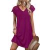image:imageWIHOLL Dresses for Women Summer Casual Wedding Guest Dress Lace Short Sleeve Cute Sundresses Fashion Beach Vacation ClothesPurple