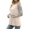 image:imageWIHOLL Long Sleeve Shirts for Women Color Block Raglan Tops Casual Crewneck Basic Tees Fall Clothes 2026 Fashion02  Beige Print