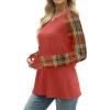 image:imageWIHOLL Long Sleeve Shirts for Women Color Block Raglan Tops Casual Crewneck Basic Tees Fall Clothes 2026 Fashion02  Caramel