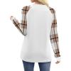 image:imageWIHOLL Long Sleeve Shirts for Women Color Block Raglan Tops Casual Crewneck Basic Tees Fall Clothes 2026 Fashion03  Beige Plaid