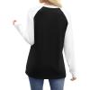 image:imageWIHOLL Long Sleeve Shirts for Women Color Block Raglan Tops Casual Crewneck Basic Tees Fall Clothes 2026 Fashion03  Black