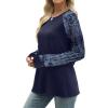 image:imageWIHOLL Long Sleeve Shirts for Women Color Block Raglan Tops Casual Crewneck Basic Tees Fall Clothes 2026 Fashion03  Navy Print