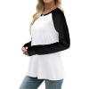 image:imageWIHOLL Long Sleeve Shirts for Women Color Block Raglan Tops Casual Crewneck Basic Tees Fall Clothes 2026 Fashion04  White