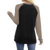 image:imageWIHOLL Long Sleeve Shirts for Women Color Block Raglan Tops Casual Crewneck Basic Tees Fall Clothes 2026 Fashion05  Black Coffee