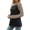 image:imageWIHOLL Long Sleeve Shirts for Women Color Block Raglan Tops Casual Crewneck Basic Tees Fall Clothes 2026 Fashion05  Black Coffee