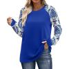 image:imageWIHOLL Long Sleeve Shirts for Women Color Block Raglan Tops Casual Crewneck Basic Tees Fall Clothes 2026 Fashion05  Blue Print
