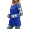 image:imageWIHOLL Long Sleeve Shirts for Women Color Block Raglan Tops Casual Crewneck Basic Tees Fall Clothes 2026 Fashion05  Blue Print