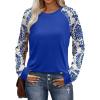 image:imageWIHOLL Long Sleeve Shirts for Women Color Block Raglan Tops Casual Crewneck Basic Tees Fall Clothes 2026 Fashion05  Blue Print