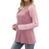 image:imageWIHOLL Long Sleeve Shirts for Women Color Block Raglan Tops Casual Crewneck Basic Tees Fall Clothes 2026 Fashion05  Pink Leopard