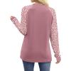 image:imageWIHOLL Long Sleeve Shirts for Women Color Block Raglan Tops Casual Crewneck Basic Tees Fall Clothes 2026 Fashion05  Pink Leopard