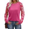 image:imageWIHOLL Long Sleeve Shirts for Women Color Block Raglan Tops Casual Crewneck Basic Tees Fall Clothes 2026 Fashion05  Pink Print