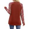 image:imageWIHOLL Long Sleeve Shirts for Women Color Block Raglan Tops Casual Crewneck Basic Tees Fall Clothes 2026 Fashion05  Red Floral