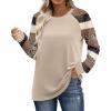 image:imageWIHOLL Long Sleeve Shirts for Women Color Block Raglan Tops Casual Crewneck Basic Tees Fall Clothes 2026 Fashion05  Stripes