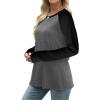 image:imageWIHOLL Long Sleeve Shirts for Women Color Block Raglan Tops Casual Crewneck Basic Tees Fall Clothes 2026 Fashion06  Dark Grey
