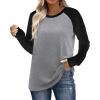 image:imageWIHOLL Long Sleeve Shirts for Women Color Block Raglan Tops Casual Crewneck Basic Tees Fall Clothes 2026 Fashion07  Grey