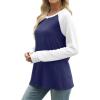 image:imageWIHOLL Long Sleeve Shirts for Women Color Block Raglan Tops Casual Crewneck Basic Tees Fall Clothes 2026 Fashion08  Navy Blue