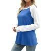 image:imageWIHOLL Long Sleeve Shirts for Women Color Block Raglan Tops Casual Crewneck Basic Tees Fall Clothes 2026 Fashion10  Blue