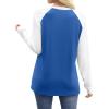 image:imageWIHOLL Long Sleeve Shirts for Women Color Block Raglan Tops Casual Crewneck Basic Tees Fall Clothes 2026 Fashion10  Blue
