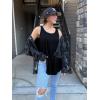 image:imageWIHOLL Loose Fit Tank Tops for Women Scoop Neck Summer Side Split Sleeveless Shirts 2026 FashionAblack