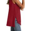image:imageWIHOLL Loose Fit Tank Tops for Women Scoop Neck Summer Side Split Sleeveless Shirts 2026 FashionC0 Wine