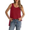 image:imageWIHOLL Loose Fit Tank Tops for Women Scoop Neck Summer Side Split Sleeveless Shirts 2026 FashionC0 Wine