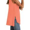 image:imageWIHOLL Loose Fit Tank Tops for Women Scoop Neck Summer Side Split Sleeveless Shirts 2026 FashionCcoral