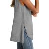 image:imageWIHOLL Loose Fit Tank Tops for Women Scoop Neck Summer Side Split Sleeveless Shirts 2026 FashionCgrey