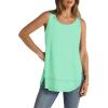 image:imageWIHOLL Loose Fit Tank Tops for Women Scoop Neck Summer Side Split Sleeveless Shirts 2026 FashionDlight Green
