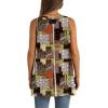 image:imageWIHOLL Loose Fit Tank Tops for Women Scoop Neck Summer Side Split Sleeveless Shirts 2026 FashionGbrown Print