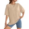 image:imageWIHOLL Oversized Tshirts for Women Summer Crew Neck Short Sleeve Graphic Tees Casual Loose Fit Workout Tops 2026Beige