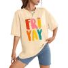 image:imageWIHOLL Oversized Tshirts for Women Summer Crew Neck Short Sleeve Graphic Tees Casual Loose Fit Workout Tops 2026Color Letters Print