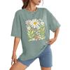 image:imageWIHOLL Oversized Tshirts for Women Summer Crew Neck Short Sleeve Graphic Tees Casual Loose Fit Workout Tops 2026Colorful Flower Print