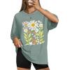 image:imageWIHOLL Oversized Tshirts for Women Summer Crew Neck Short Sleeve Graphic Tees Casual Loose Fit Workout Tops 2026Colorful Flower Print