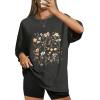 image:imageWIHOLL Oversized Tshirts for Women Summer Crew Neck Short Sleeve Graphic Tees Casual Loose Fit Workout Tops 2026Flower Print Black