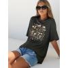image:imageWIHOLL Oversized Tshirts for Women Summer Crew Neck Short Sleeve Graphic Tees Casual Loose Fit Workout Tops 2026Flower Print Black