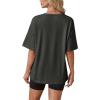 image:imageWIHOLL Oversized Tshirts for Women Summer Crew Neck Short Sleeve Graphic Tees Casual Loose Fit Workout Tops 2026Flower Print Black