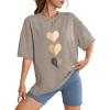 image:imageWIHOLL Oversized Tshirts for Women Summer Crew Neck Short Sleeve Graphic Tees Casual Loose Fit Workout Tops 2026Heart Shaped Print