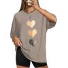 image:imageWIHOLL Oversized Tshirts for Women Summer Crew Neck Short Sleeve Graphic Tees Casual Loose Fit Workout Tops 2026Heart Shaped Print