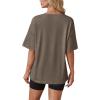image:imageWIHOLL Oversized Tshirts for Women Summer Crew Neck Short Sleeve Graphic Tees Casual Loose Fit Workout Tops 2026Letters Flower Khaki
